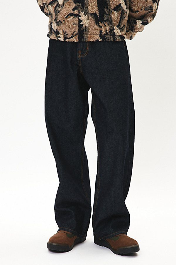 BDG Nitro baggy skate fit jeans in a relaxed '90s-inspired silhouette with wide leg openings. Tinted non stretch denim with classic 5-pocket styling, belt loops and BDG logo tag. Urban Outfitters exclusive. Features BDG Nitro baggy fit jeans Relaxed fit denim 5-pocket construction Button closure Wide leg openings UO exclusive Content + Care 100% Cotton Machine wash Imported Size + Fit Model in Vintage Denim Dark is 6’1.5" and wearing size 32 Measurements taken from size 32 Rise: 12" Inseam: 32" Skate Fits, Baggy Fit Jeans, Elevated Basics, Jeans For Men, Logo Tag, 90s Inspired, Dark Wash Denim, Baggy Fits, Mens Denim