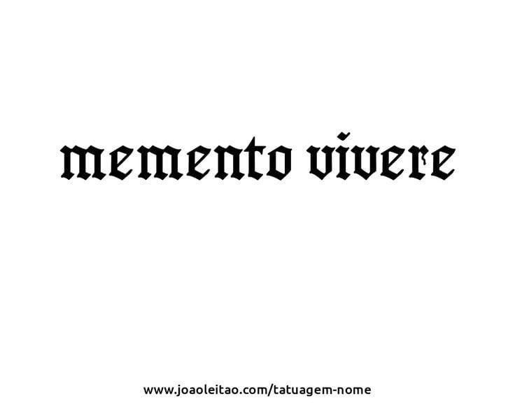 the word'mementoo viere'in black ink on a white background