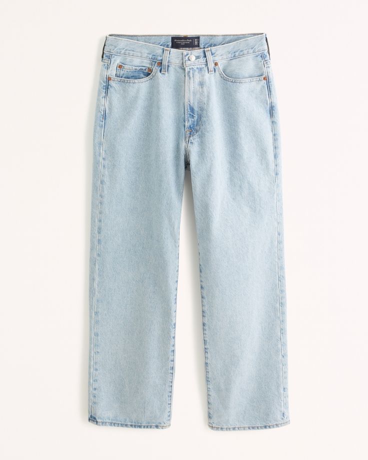 Men's Baggy Jean | Men's Bottoms | Abercrombie.com Faded Baggy Jeans With Five Pockets, Abercrombie Baggy Jeans, Baggy Faded Cotton Jeans, Men’s Baggy Jeans Outfit, Baggie Jeans Boys, Summer Reset, Chuck 70s, Abercrombie Men, Workwear Pants