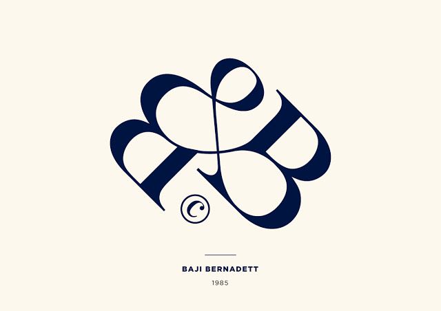 the logo for baa bersabett is shown in black and white on a beige background