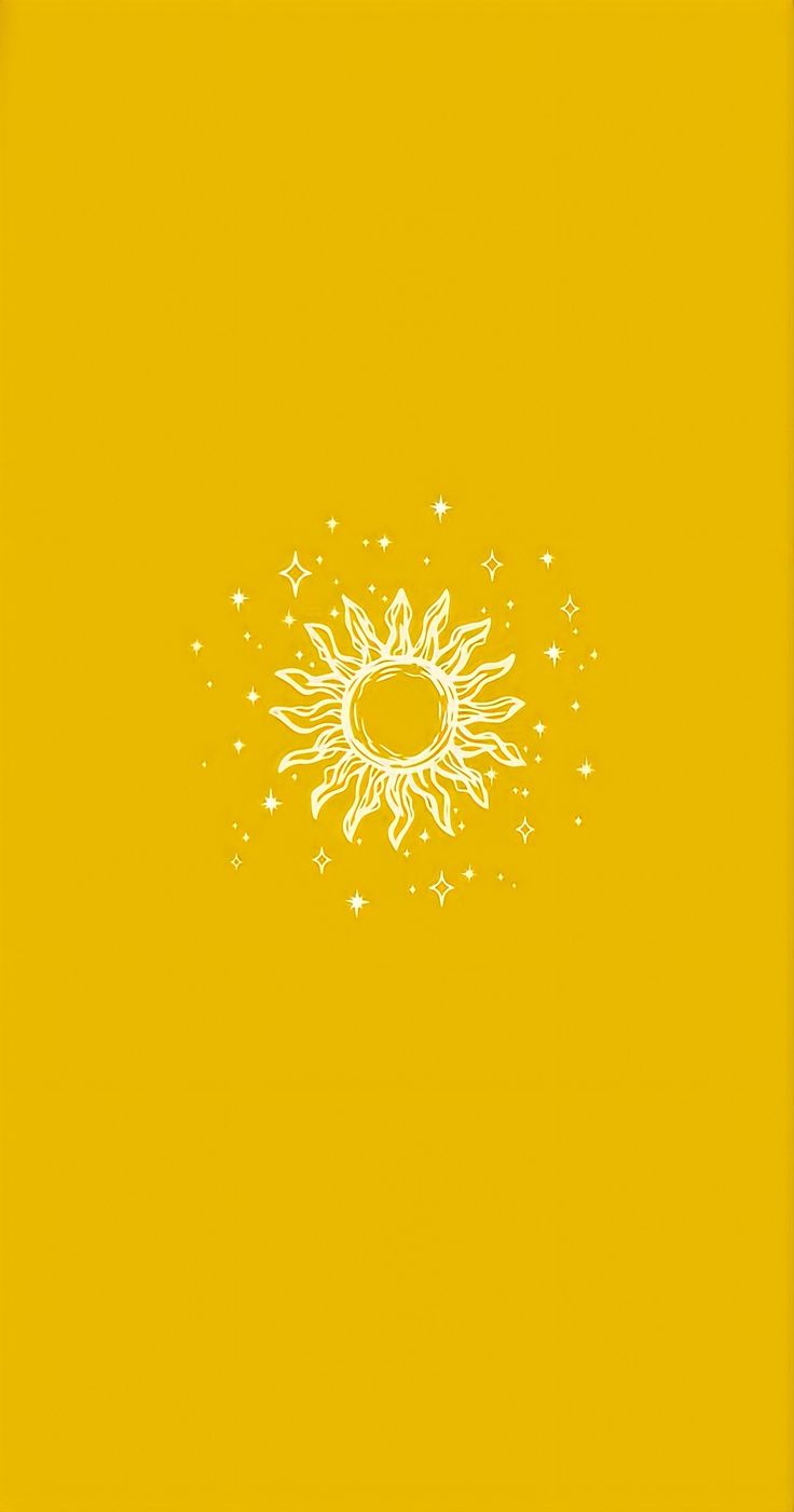 a yellow background with white stars in the center