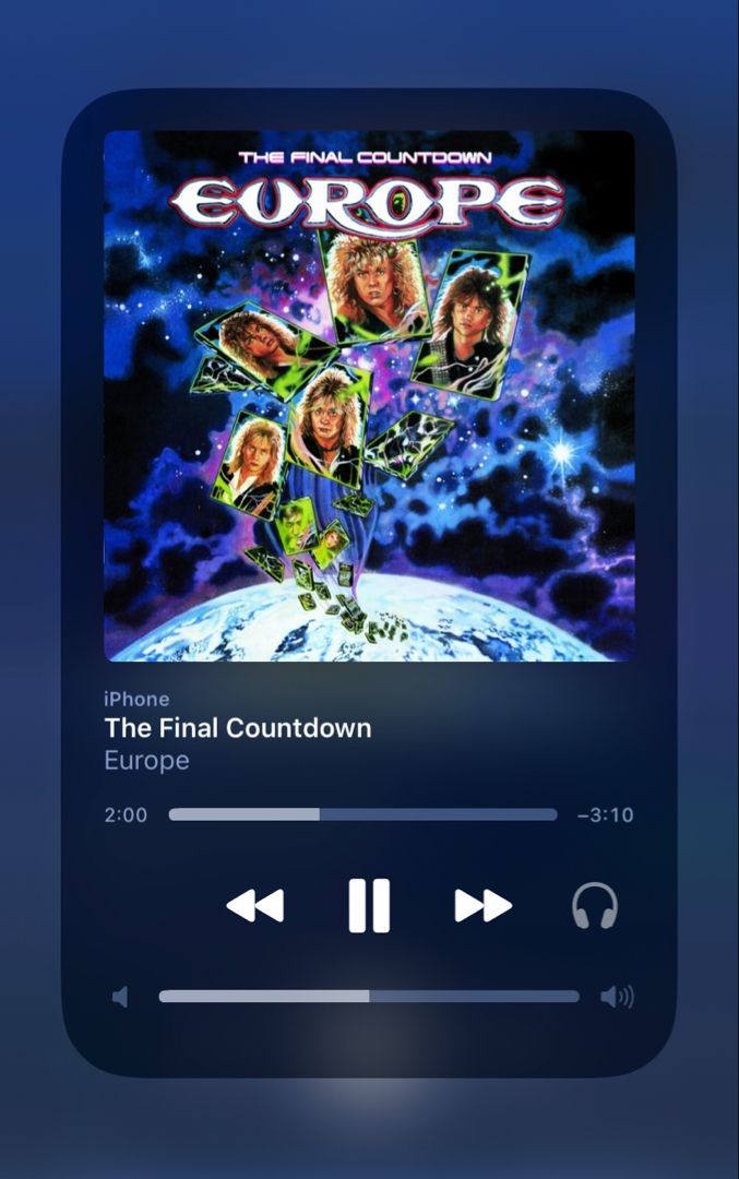 an mp3 player with the title europe on it's screen and other music playing options