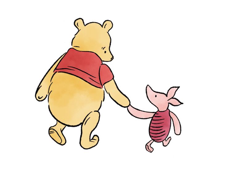 winnie the pooh and piglet holding hands