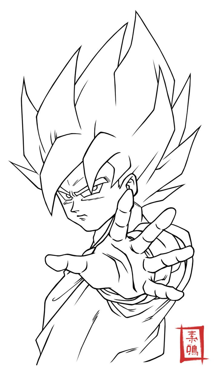 Goku SSJ Stance Lineart by SnaKou on DeviantArt | Dragon ball painting ...