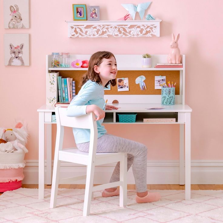 The Martha Stewart Living and Learning Kids’ Collection by Guidecraft creates a bridge between living and learning spaces, pioneering the concept of a child’s home office space. Flexible, organized, and open, the collection is defined by quality materials and uniquely designed storage solutions and workspaces that inspire children to create, collect, and curate. The Kids' Desk with Hutch and Chair Set is designed for physical and academic growth, providing your child with a personal, intentional Wooden Study Table, Learning Writing, Kids Study Table, Desk With Hutch, Kids Desk, Desk Hutch, Kids Study, Kids' Desk, Bedroom Desk