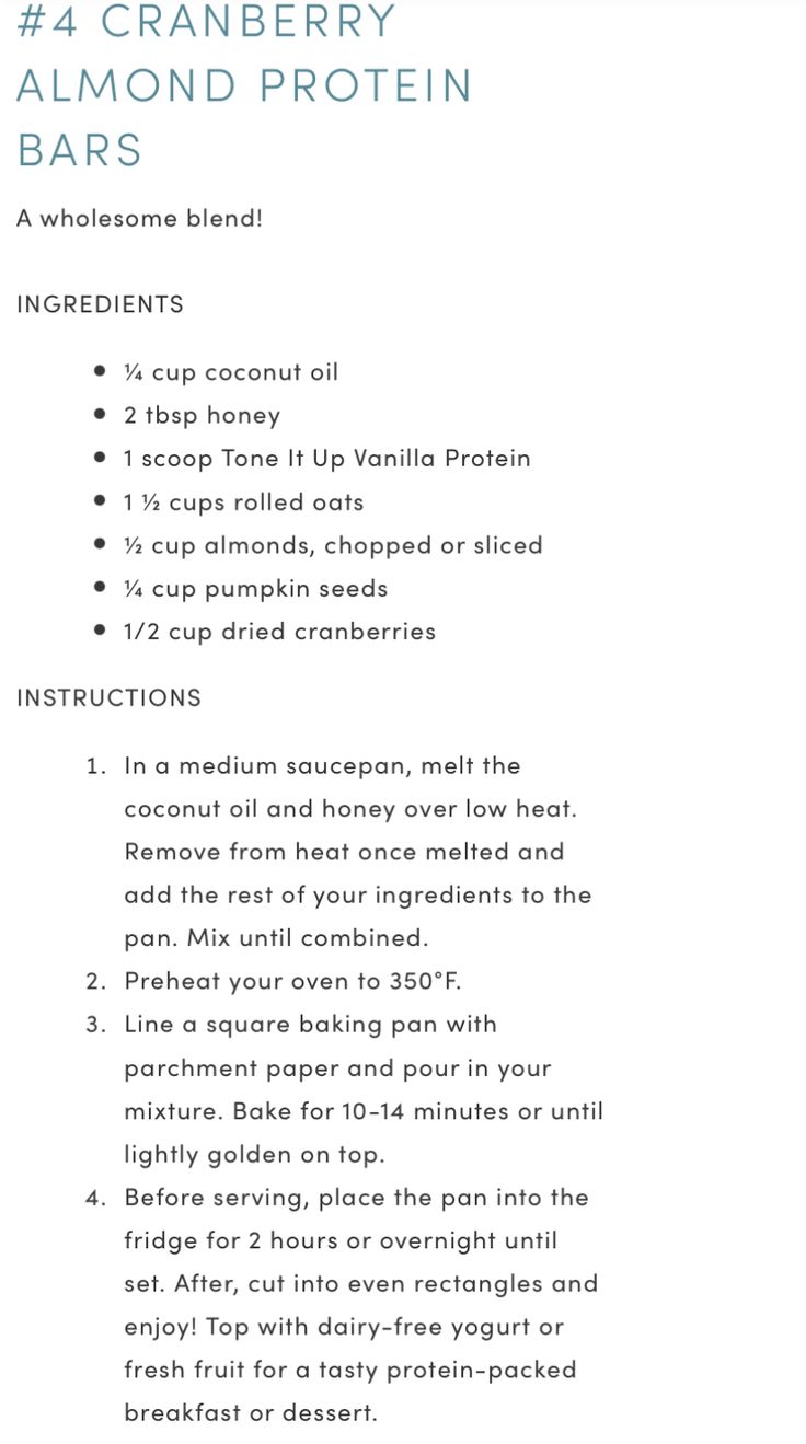 the ingredients for cranberry almond protein bars are shown in this recipe diagram, which includes