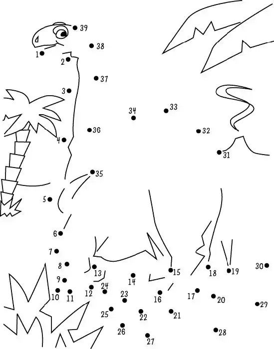 the dinosaur dot to dot game for kids