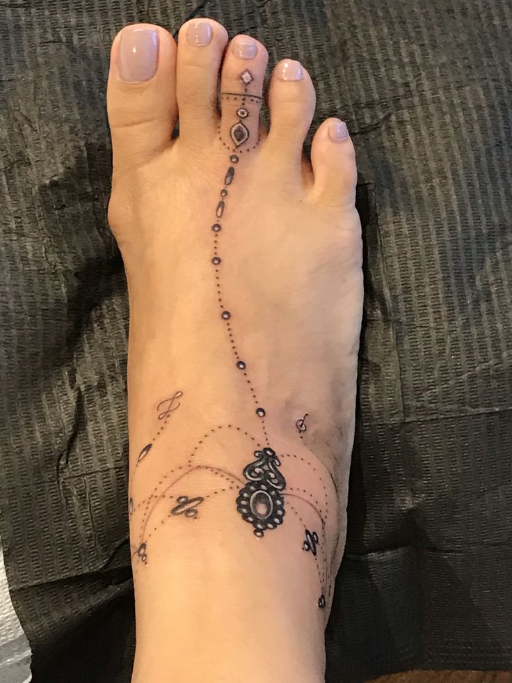 a woman's foot with a tattoo on it