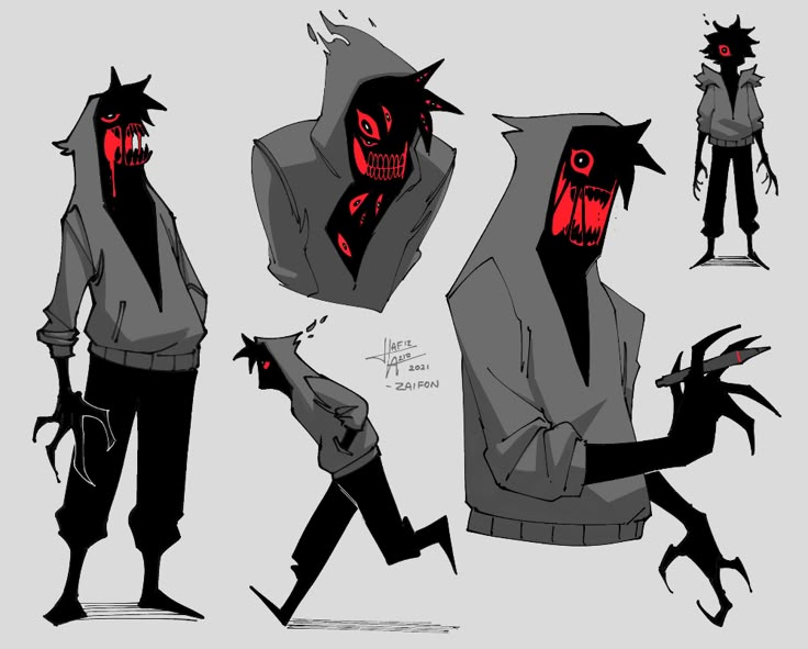 the concept art for an upcoming animated film, which is based on demonic creatures and features creepy