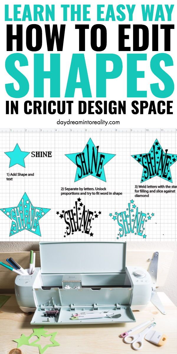 the instructions for how to cut shapes in cricut design space with text overlay