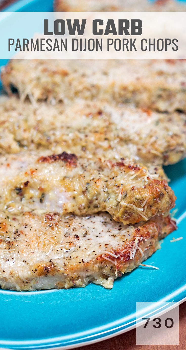 Dijon Pork Chops, Parmesan Crusted Pork Chops, Keto Pork, Low Carb Pork, Low Carb Low Fat Recipes, Low Carb Dinners, Resep Diet, Keto Dinners, Low Carb Diet Recipes