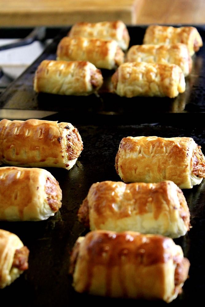 there are many pastries on the baking sheet