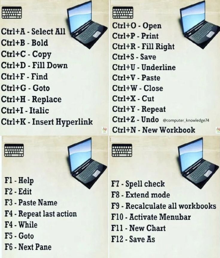 four different types of laptops are shown