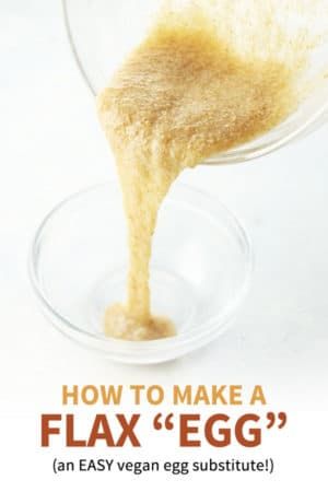 an egg being poured into a glass bowl with the words how to make a flax egg