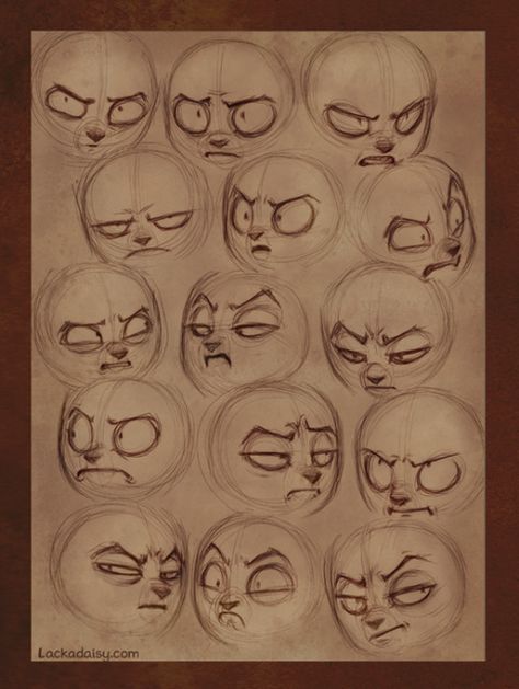 a drawing of many faces with different expressions