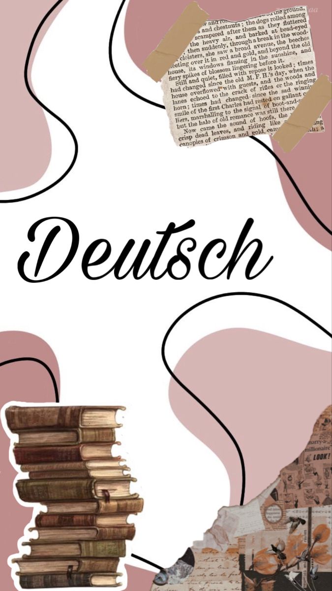 a collage of books with the words deutsch on them and an image of a