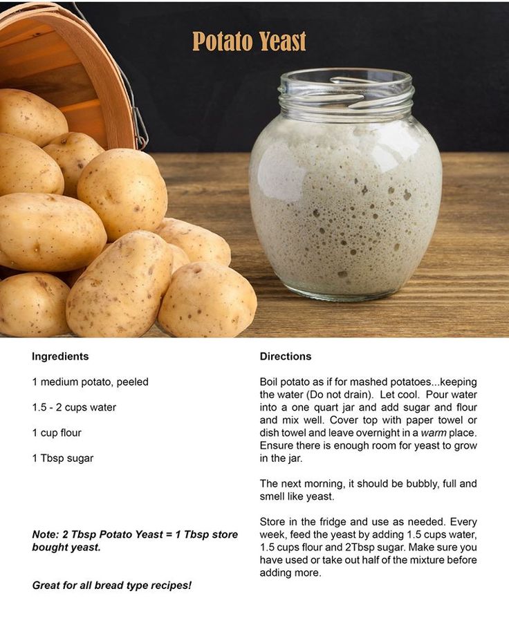 the recipe for potato yeast bread in a jar