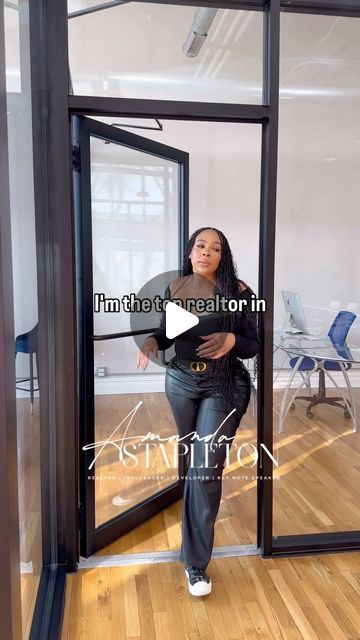 a woman standing in front of a glass door with the words, i'm not really