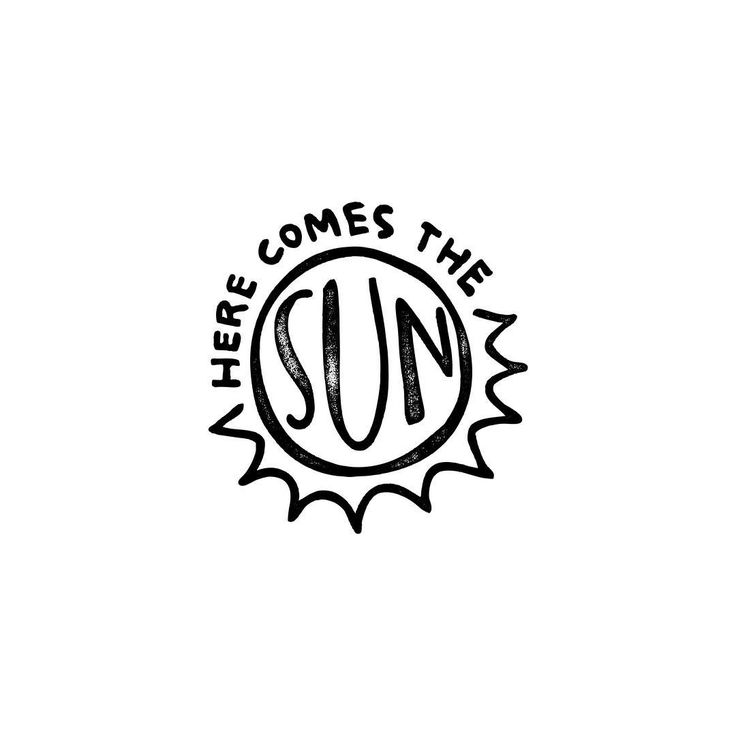 there comes the sun logo on a white background