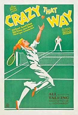 an advertisement for the tennis tournament crazy that way, featuring a man swinging a racket at a ball