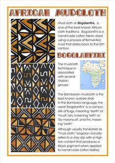 the african mudcloth pattern is featured in this article