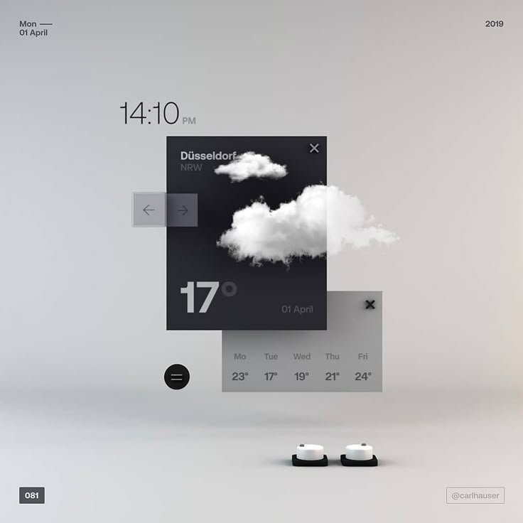 an image of a clock with clouds in the sky on it's display screen