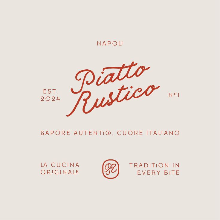 the italian food label for pasta rustico, which is made with fresh ingredients and handwritten