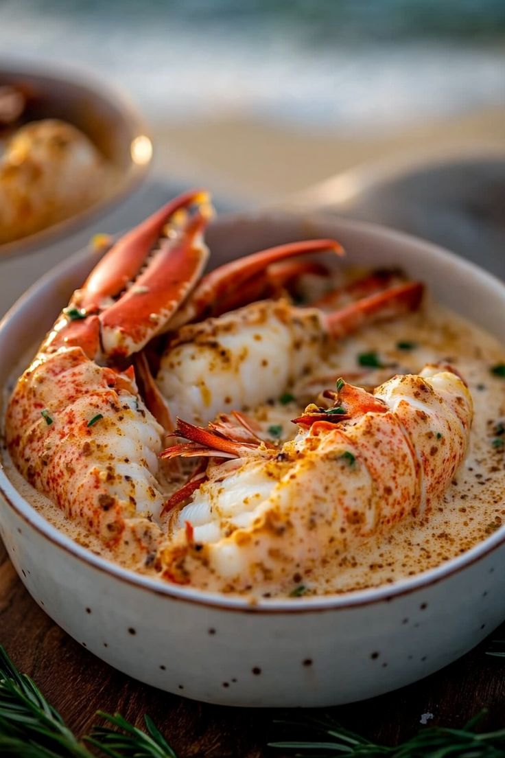 Creamy Garlic Butter Lobster Tails Garlic Butter Cream Sauce, Creamy Garlic Butter Sauce, Simple Garlic Butter, Garlic Butter Lobster, Cooked Lobster, Butter Lobster, Butter Cream Sauce, Lavish Dinner, Best Italian Food