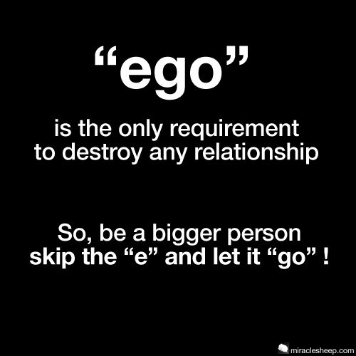 an egg is the only equipment to destroy any relationship so, be a bigger person skip the e and let it go