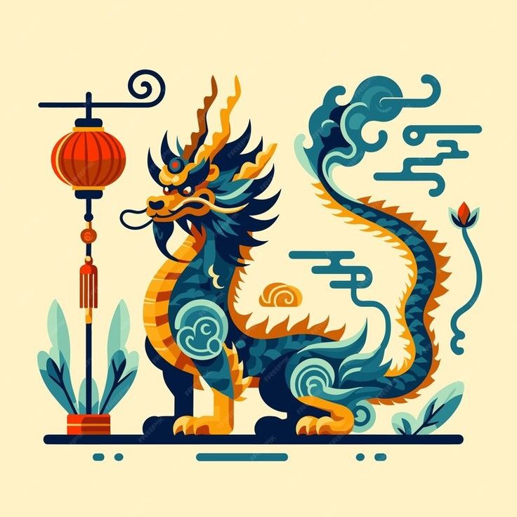 Premium Vector | A flat design illustration of chinese mystical creature like dragon Dragon Illustration Design, Chinese Graphic Design, Mythology Illustration, Chinese Graphic, Mystical Creature, Dragon Chinese, Flat Design Illustration, Dragon Illustration, Ancient Mythology