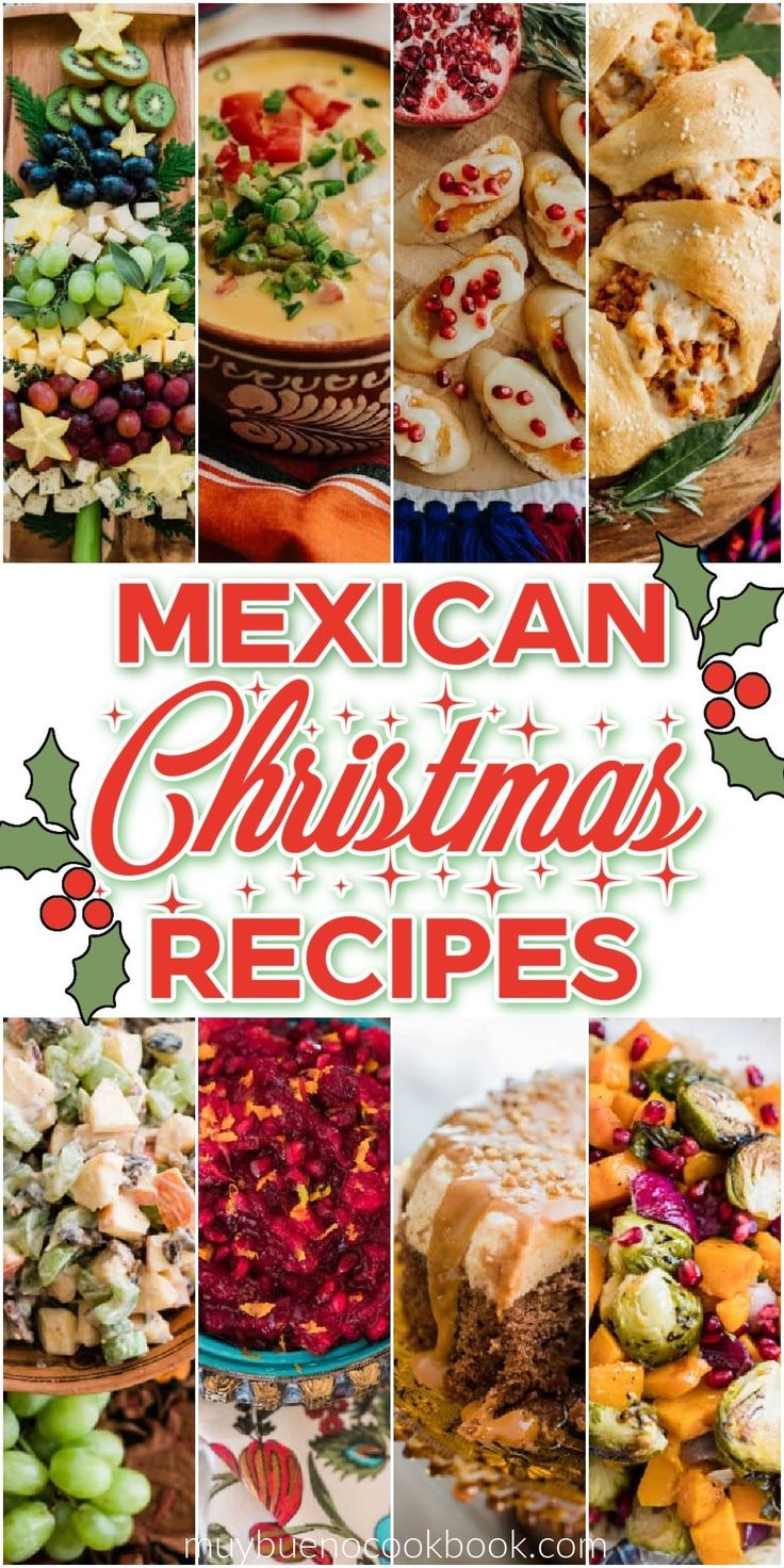 mexican christmas recipe collage with different pictures