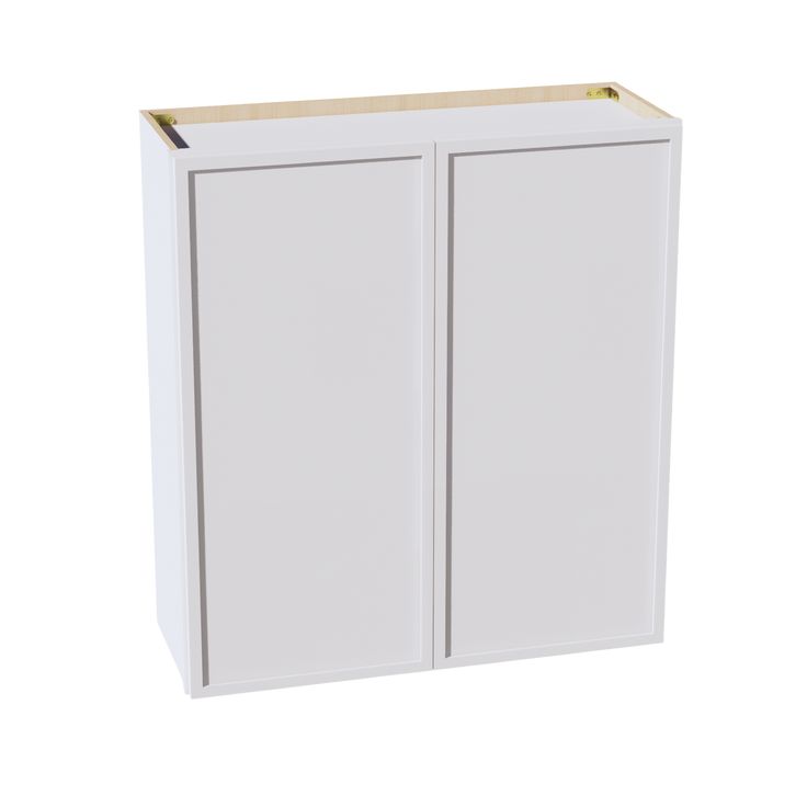 a white cabinet with two doors on the side