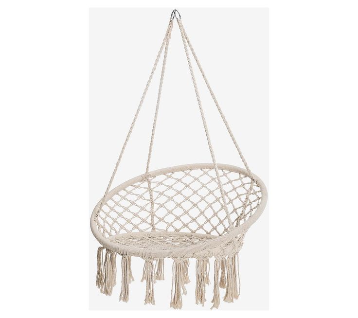 Transform any space into a cozy retreat with the Castaway Living cotton macrame swing, featuring an exquisite handwoven fringe design for a touch of elegance and comfort. Perfect for hanging on porches, balconies, or even indoors, this hammock chair invites you to relax in style and enjoy the art of lounging. From Castaway Living. Macrame Swing, Beach Bedroom, Hammock Chair, Relaxed Style, Hammock, Macrame, Hand Weaving, Outdoor Furniture, Design