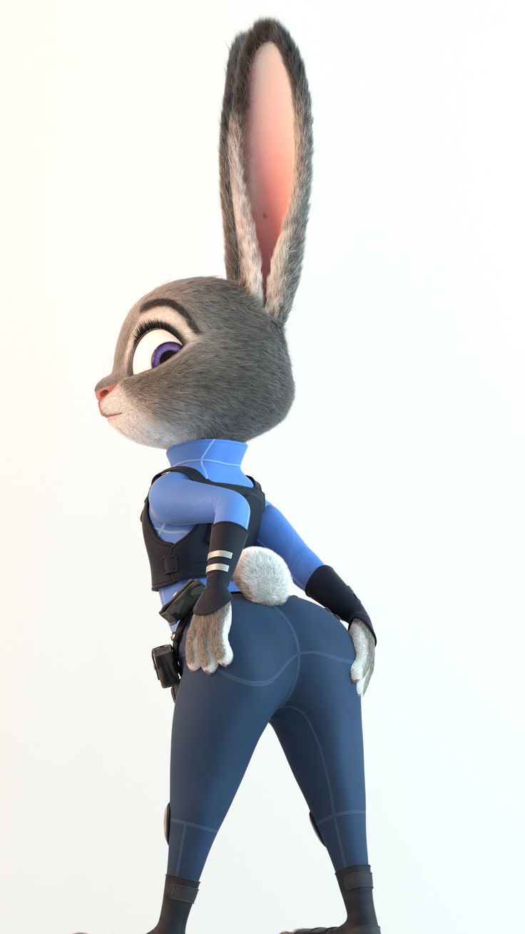 an animated rabbit is standing in front of a white background