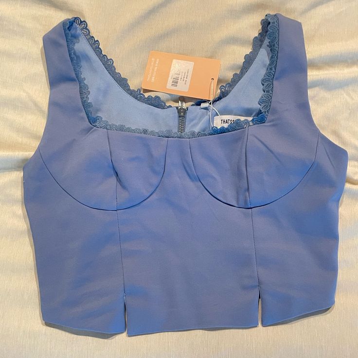 Size 8 Or Small Blue Corset Zip Back Top In A Beautiful Blue Shade. New With Tags From “That’s So Fetch” Brand. So Fetch, Blue Corset, Corset Crop Top, Beautiful Blue, Crop Top, Womens Tops, Crop Tops, Tags, Women Shopping