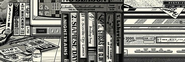 a black and white drawing of books stacked on top of each other in front of a window