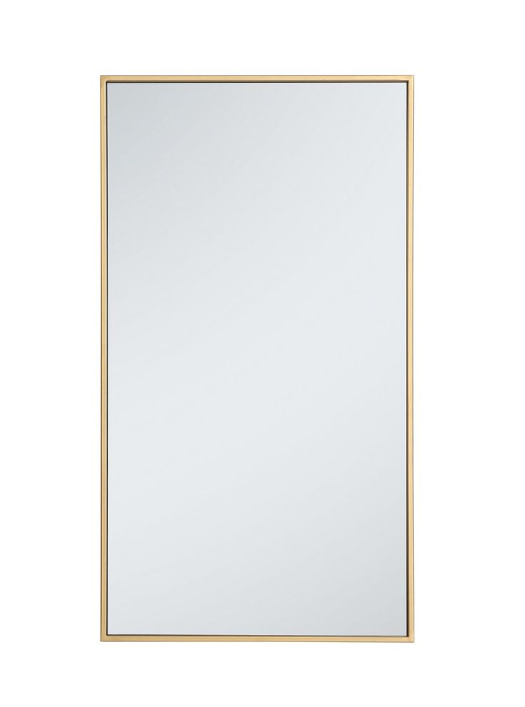 Elegant Lighting - MR42036BR - Mirror - Monet - Brass Single Vanity Mirror, Horizontal Mirrors, Accent Mirror, Rectangle Mirror, Rectangular Mirror, Metal Mirror, Elegant Lighting, Simplest Form, Hanging Mirror