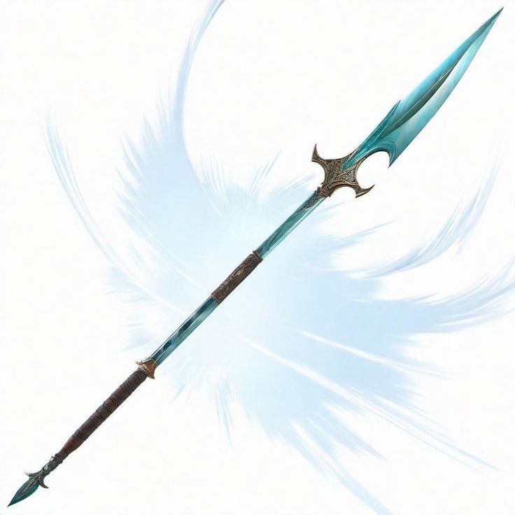 Fantasy Spear Concept Design, Fantasy Spear, Magic Spear, Immortal Cultivator, Anime Arms, Magical Items, D D Items, Types Of Swords, Fallout Art