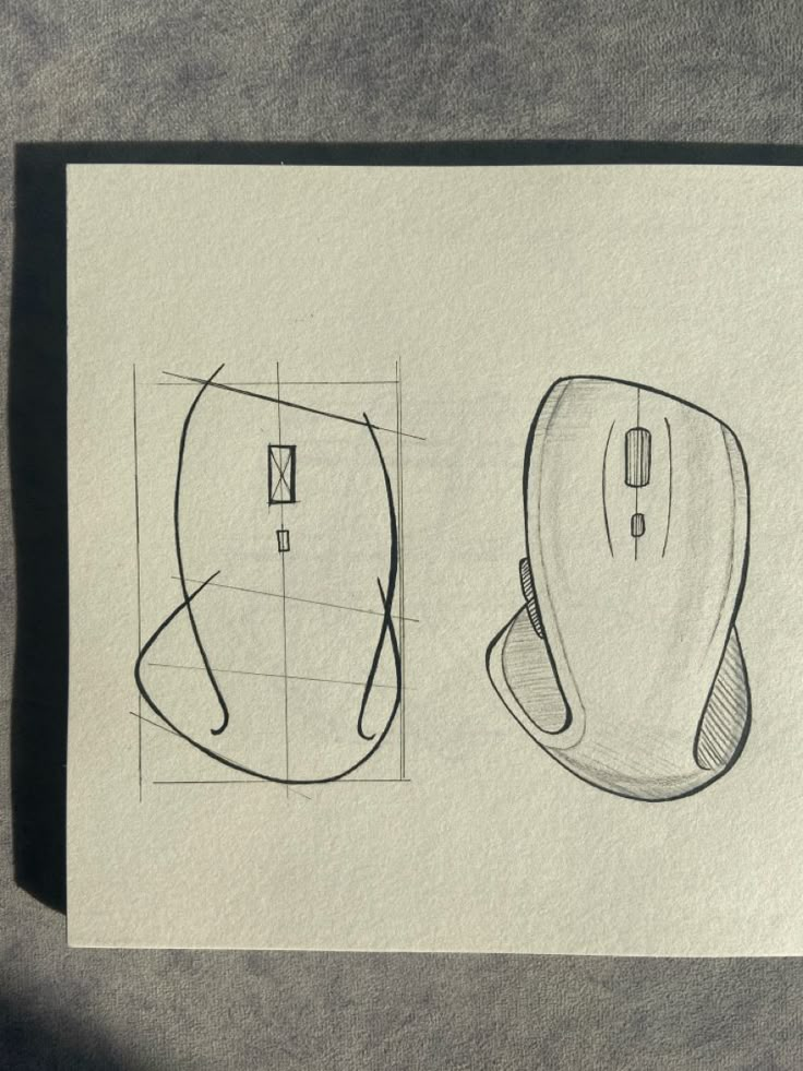 a drawing of two computer mouses on top of a piece of paper with the same design