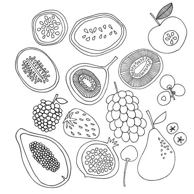 an image of fruit coloring pages