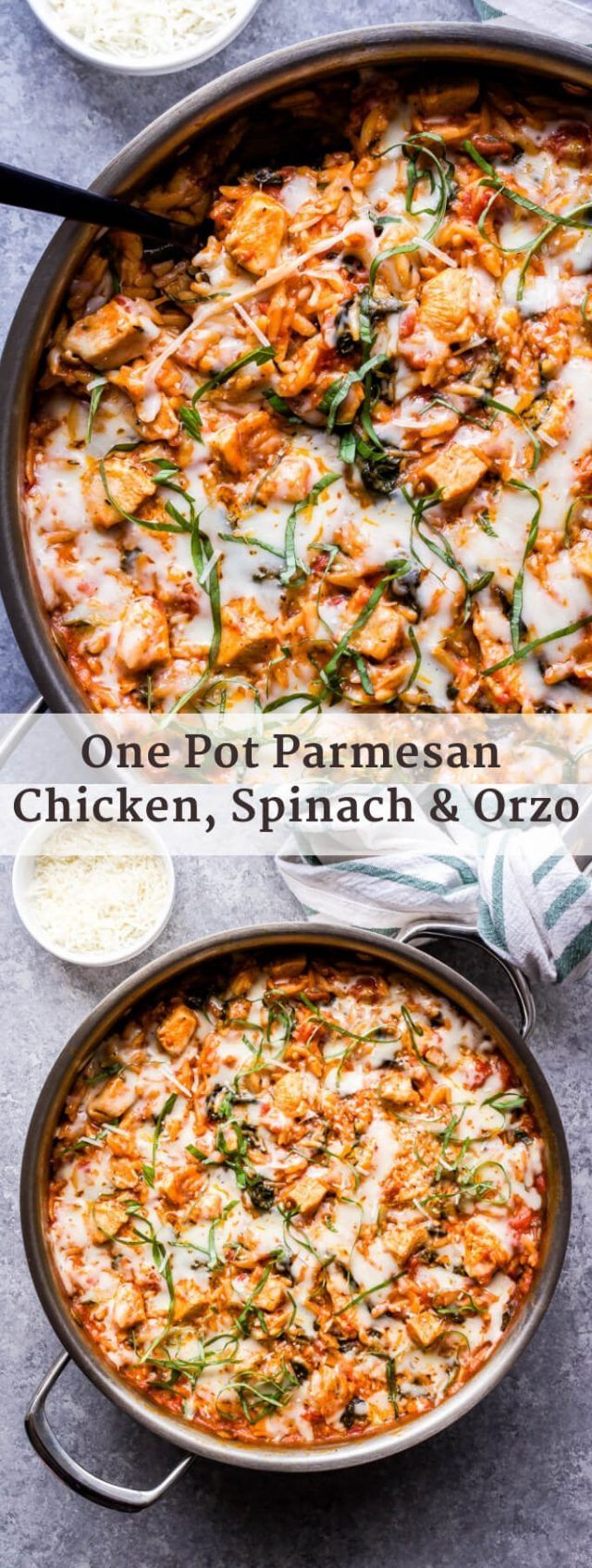 one pot parmesan chicken, spinach and cheese casserole