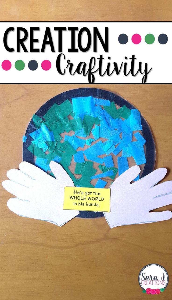 a paper plate that has some hands on it and the words creation craftivity above it