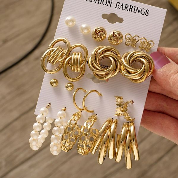 FREE SHIPPING ON ALL ORDERS OVER $50 | 100% SATISFACTION GUARANTEED Click "ADD TO CART" To Get Yours Now | Up To 60% OFF ✨ Dress up your look with these Woman Earrings Set Gold Color Metal Earrings For Women Hoop Earrings. These earrings can be worn casually with a pair of jeans or dressed up for a night on the town. Designed to bring out the true glamorous essence in every woman, this accessory will garner admiring glances from all who see it. 📌 Soft and elegant with vintage style 📌 Made With Trend Jewelry, Geometric Hoop Earrings, Punk Earrings, Fashion Geometric, Hoop Earrings Style, Chunky Earrings, Metal Circle, Alloy Earrings, Hoop Earring Sets