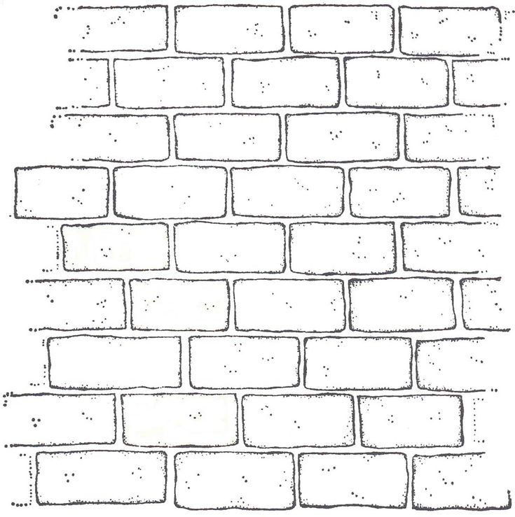 a drawing of a brick wall made out of squares and rectangles with dots