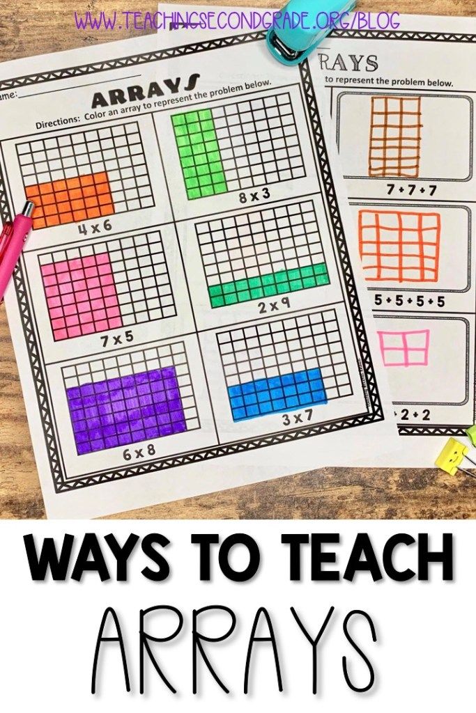 three ways to teach arrays on a table with text overlay that reads, ways to teach arrays