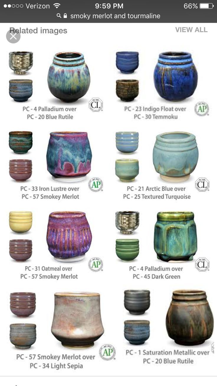 an image of vases with different colors and sizes on the bottom one is labeled