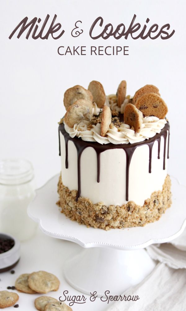 a cake with cookies and cream on top is sitting on a plate next to some cookies