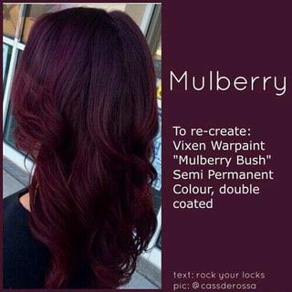 To re-create: Vixen Warpaint Í “Mulberry Bush" Semi Permanent Colour, double coated – popular memes on the site ifunny.co New Hair Colors 2023 Fall, Red Hair Colors For Brunettes, Cherry Wine Hair Color, Cherry Wine Hair Color Burgundy, Pelo Color Borgoña, Pelo Color Vino, Garden 2023, Wine Hair, Dark Red Hair