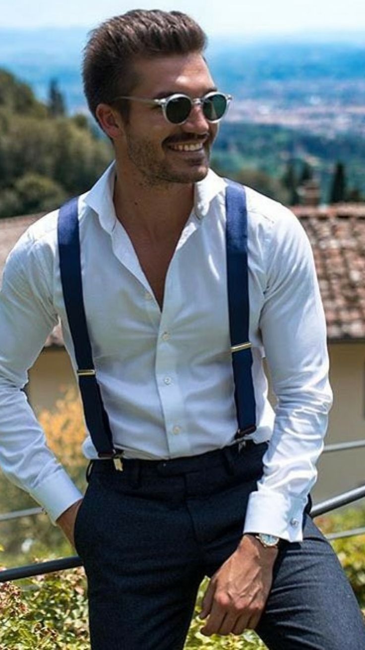 Men Outfit With Suspenders, Dress Pants With Suspenders Men, Black And White Suspenders Outfit Men, Suit Suspenders, Suspenders Outfit Men, Great Gatsby Men, Outfits With Suspenders, Suspenders Outfit, White Suspenders