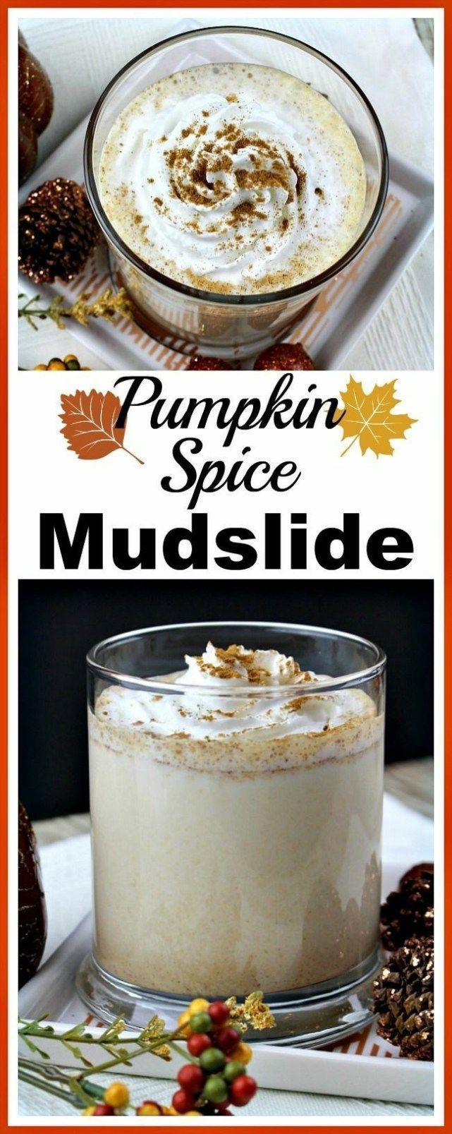 pumpkin spice mudslide in a glass bowl with whipped cream and sprinkles